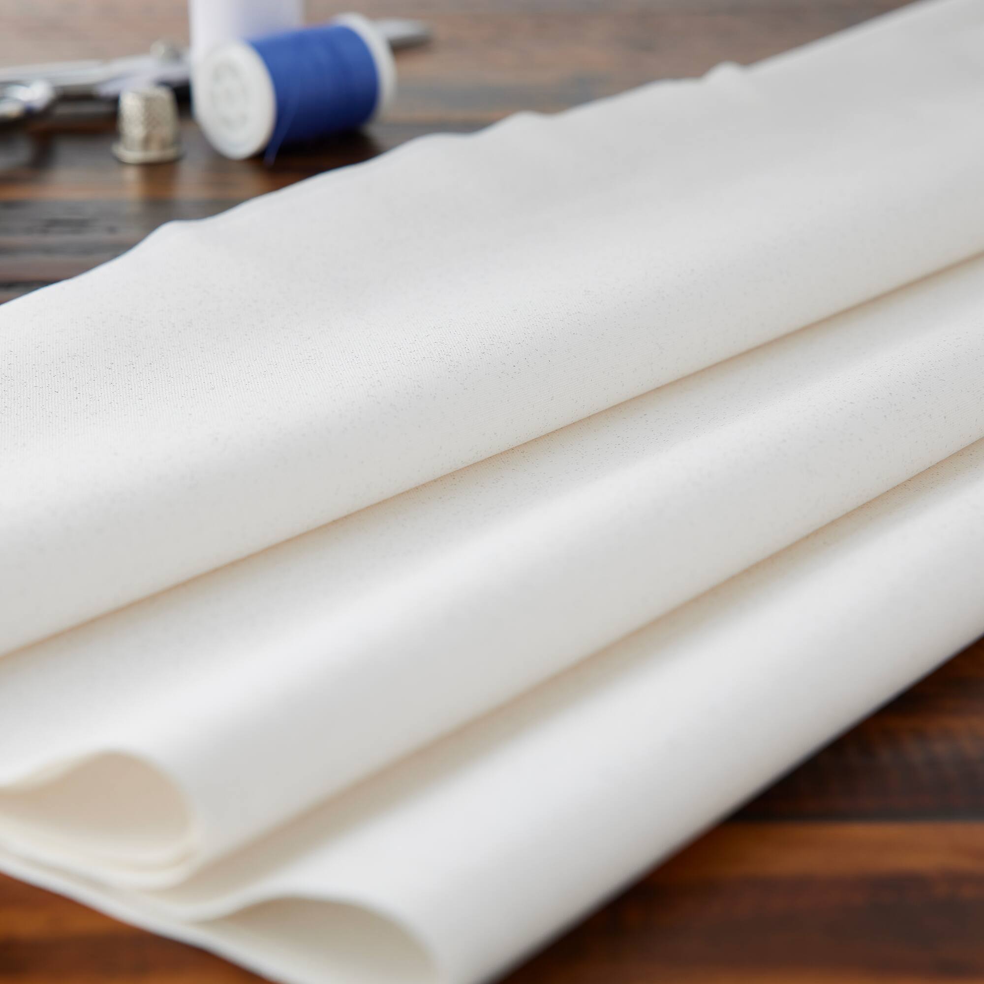 Fabric Traditions Silver Glitter on White Cotton Fabric